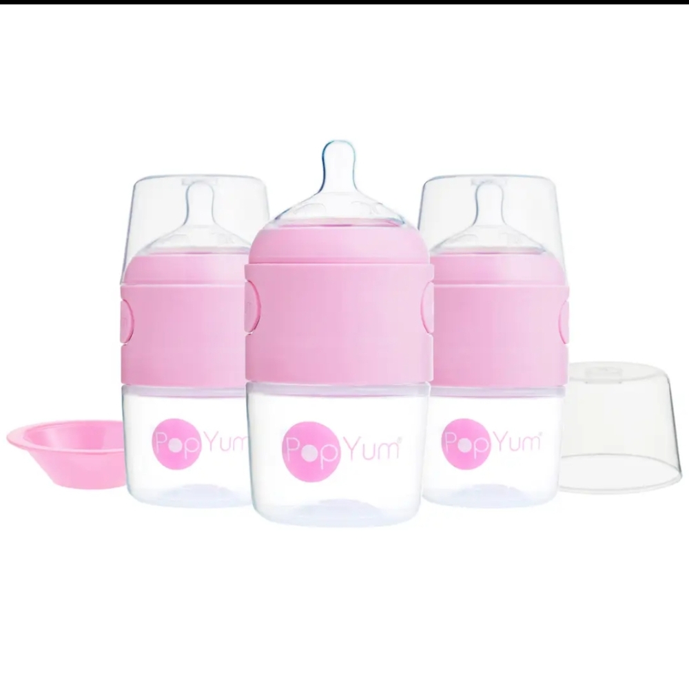 PopYum Pink Baby Bottles Set